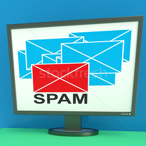 Spam Envelope On Monitor Shows Junk Mail Stock photo © stuartmiles