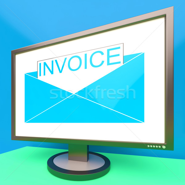 Invoice In Envelope On Monitor Showing Due Payments Stock photo © stuartmiles