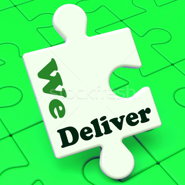 We Deliver Puzzle Showing Delivery Shipping Service Or Logistics Stock photo © stuartmiles