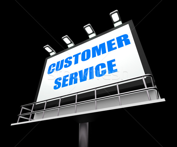 Customer Service Media Sign Means Consumer Assistance and Servin Stock photo © stuartmiles
