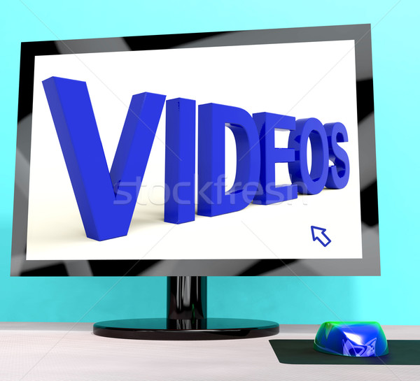 Videos Word On Computer Showing Dvd Or Multimedia Stock photo © stuartmiles