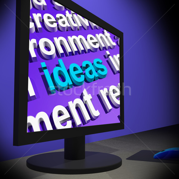 Stock photo: Ideas On Monitor Showing New Inventions s