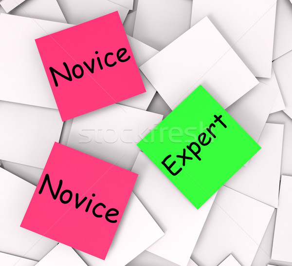 Novice Expert Post-It Notes Mean Amateur Or Skilled Stock photo © stuartmiles