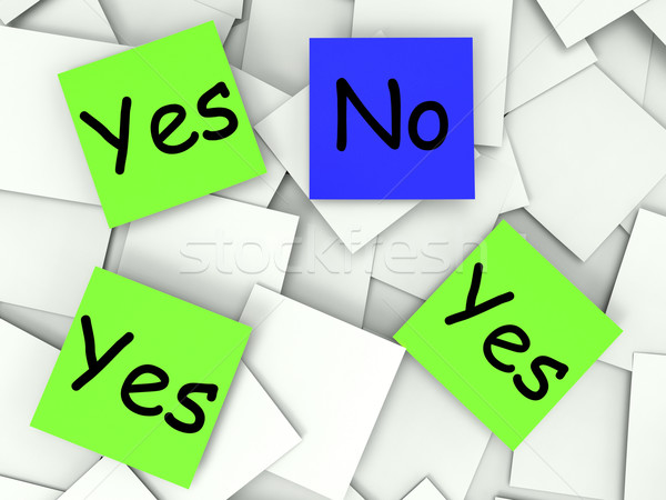 Yes No Post-It Notes Show Agree Or Disagree Stock photo © stuartmiles