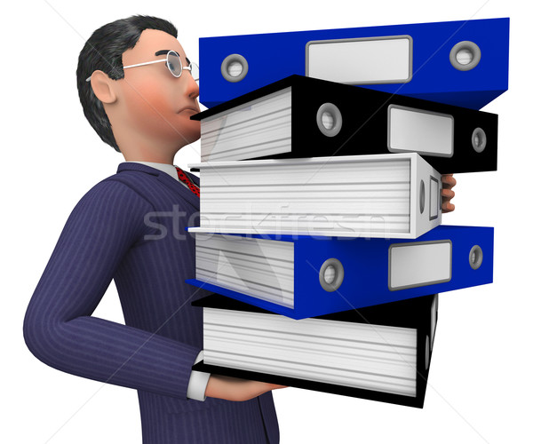 Stockfoto: Zakenman · bestanden · organiseren · tonen