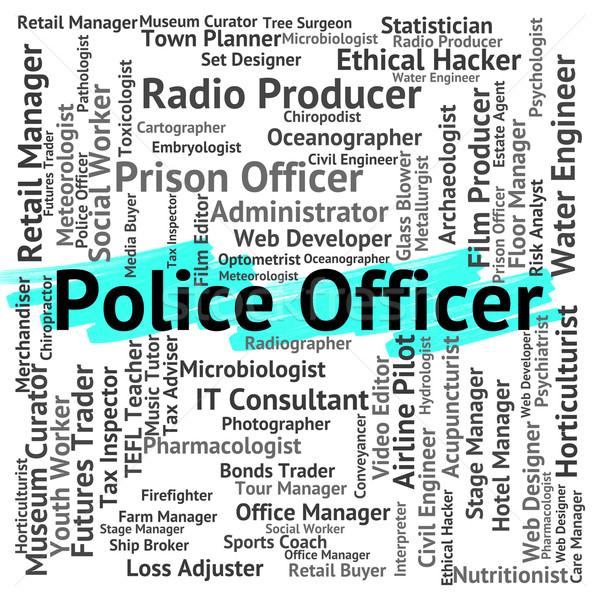 Ofiter de politie aplicare a legii muncă poliţie muncă text Imagine de stoc © stuartmiles