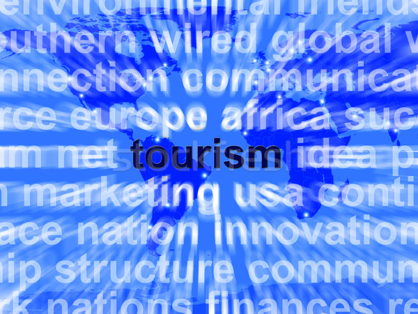 Tourism Word Shows International Travel And Signtseeing Industry Stock photo © stuartmiles