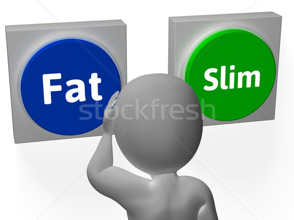 Grasa delgado botones mostrar sobrepeso Foto stock © stuartmiles