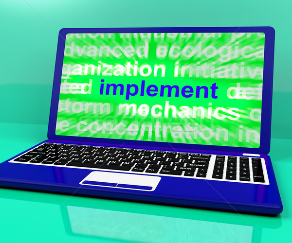 Implement Laptop Shows Implementing Or Executing A Plan Stock photo © stuartmiles