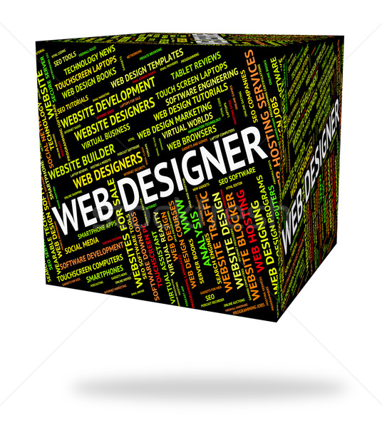 Web Designer Shows Words Designing And Net Stock photo © stuartmiles