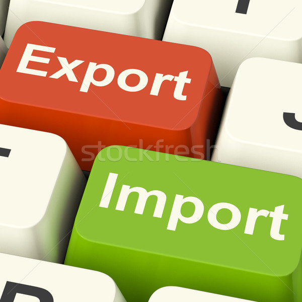 Export import kulcsok mutat nemzetközi kereskedelem globális Stock fotó © stuartmiles