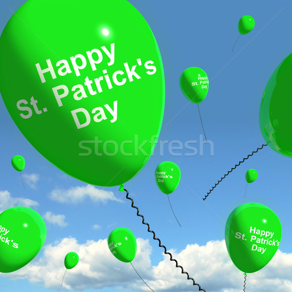St Patrick's Day Balloons Showing Irish Party Celebration Or Fes Stock photo © stuartmiles