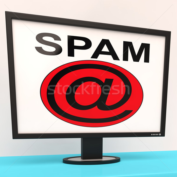 Spam Message Shows Unwanted Electronic Mail Inbox Stock photo © stuartmiles
