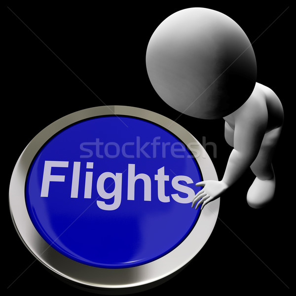 Flights Button For Overseas Vacation Or Holidays Stock photo © stuartmiles