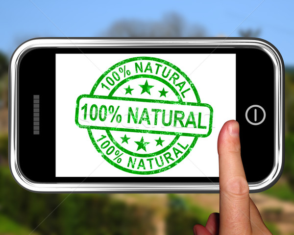 100Percent Natural On Smartphone Shows Healthy Food Stock photo © stuartmiles