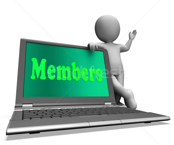 Members Laptop Shows Membership Registration And Web Subscribing Stock photo © stuartmiles
