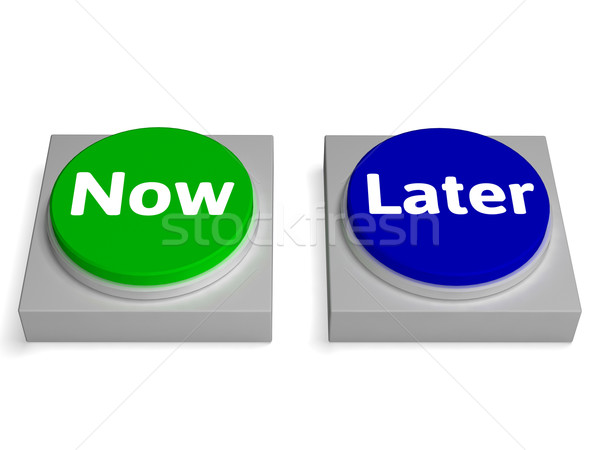Now later Buttons Shows Urgency Or Delay Stock photo © stuartmiles