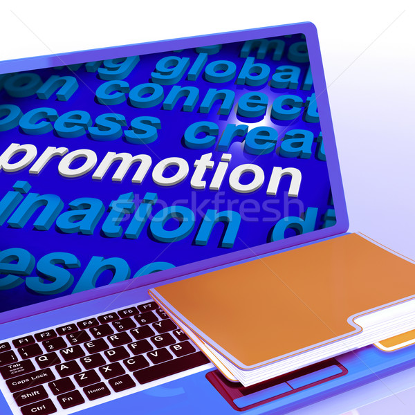 Foto d'archivio: Promozione · word · cloud · laptop · sconto · affare