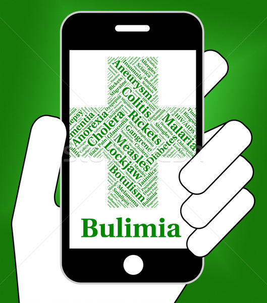 Stock photo: Bulimia Illness Represents Binge Vomit Syndrome And Ailment