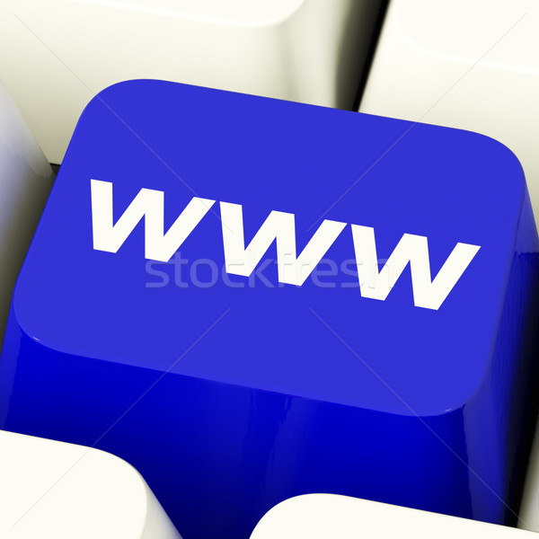 Www Computer Key In Blue Showing Online Websites Or Internet Stock photo © stuartmiles