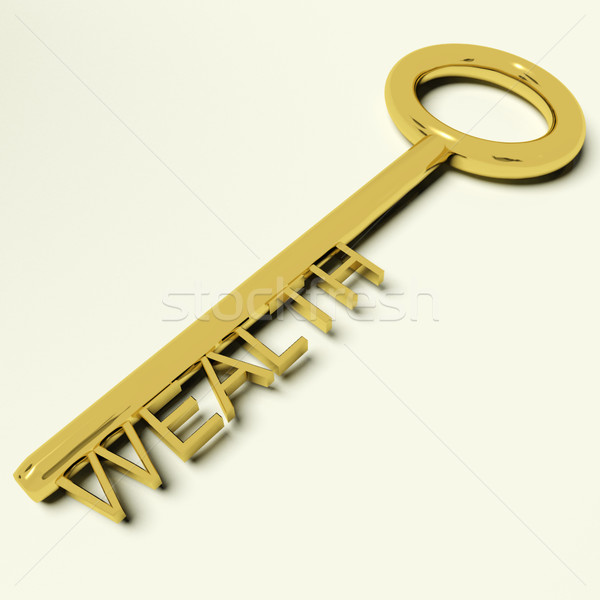 Wealth Key Representing Riches And Prosperity Stock photo © stuartmiles