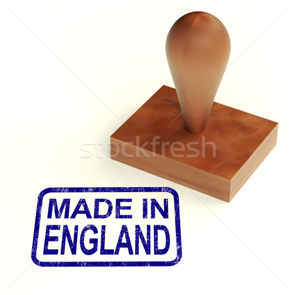 Stock photo: Made In England Rubber Stamp Shows English Products