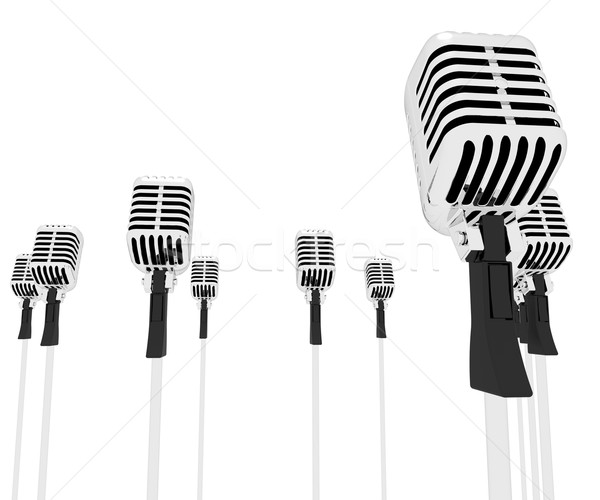 Microphones Speeches Shows Mic Music Performance Or Performing Stock photo © stuartmiles