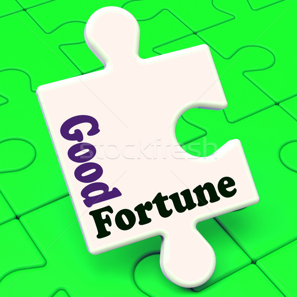 Stock photo: Good Fortune Puzzle Shows Fortunate Winning Or Lucky 