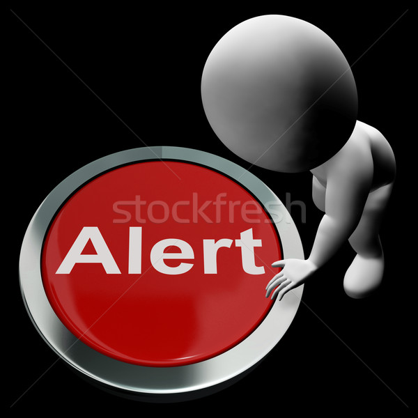 Alert Button Shows Warn Caution Or Raise Alarm Stock photo © stuartmiles