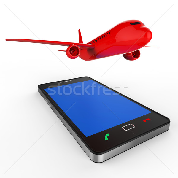飛行 在線 萬維網 網站 手機 搜索 商業照片 © stuartmiles