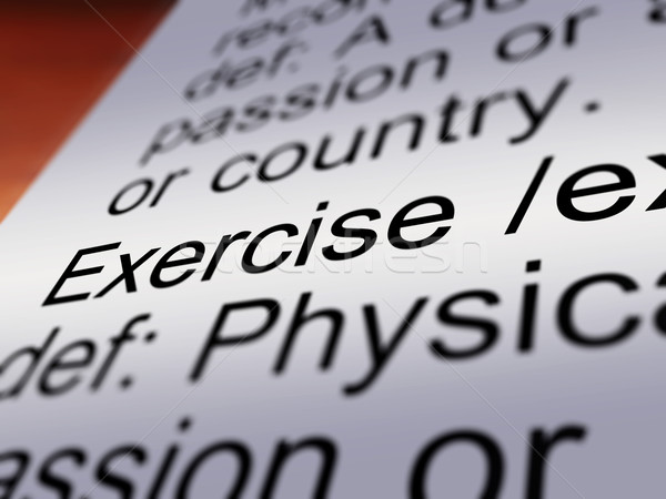 Stock photo: Exercise Definition Closeup Showing Fitness Or Activity