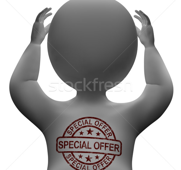 Foto stock: Sello · hombre · descuento · producto