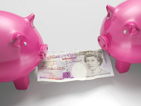 Piggybanks Fighting Over Money Shows Economics Stock photo © stuartmiles