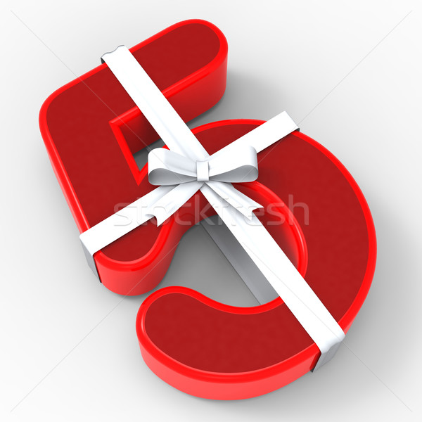 Number Five With Ribbon Means Creativity And Graphic Design Stock photo © stuartmiles