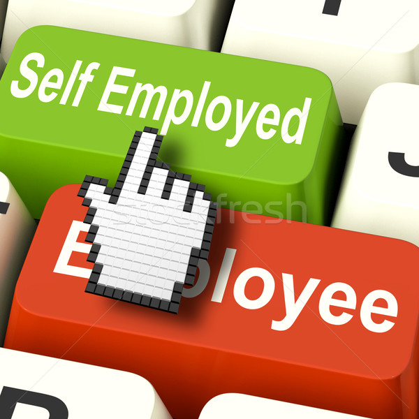 Self Employed Computer Means Choose Career Job Choice Stock photo © stuartmiles