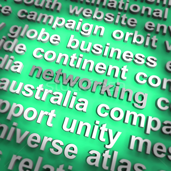 Networking Word Showing Relationships And Computer Communication Stock photo © stuartmiles