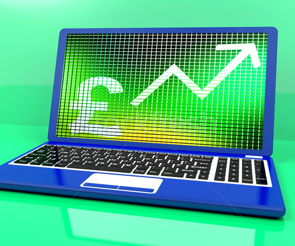 Pound segno up arrow laptop guadagni Foto d'archivio © stuartmiles