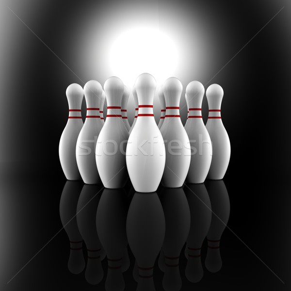 Bowling Pins Showing Skittles Alley Stock photo © stuartmiles