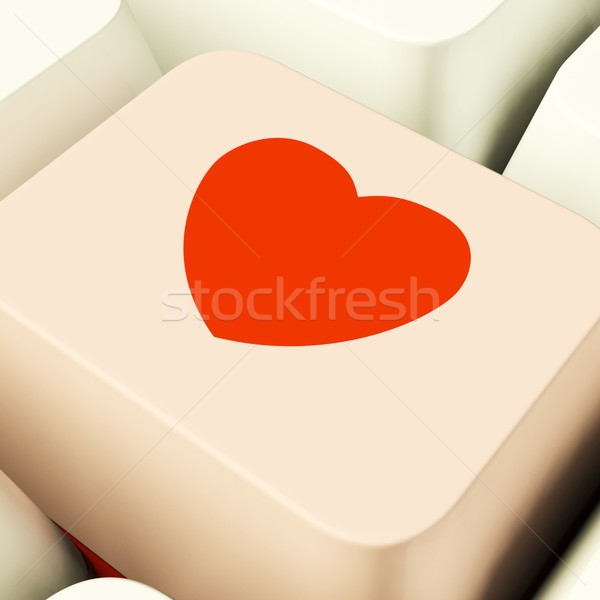 Corazón icono rosa ordenador clave Foto stock © stuartmiles