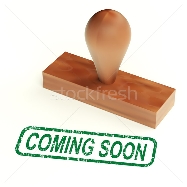 Coming Soon Rubber Stamp Showing New Product Announcement Stock photo © stuartmiles