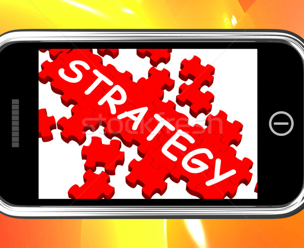 Strategie smartphone tonen strategisch visie geslaagd Stockfoto © stuartmiles