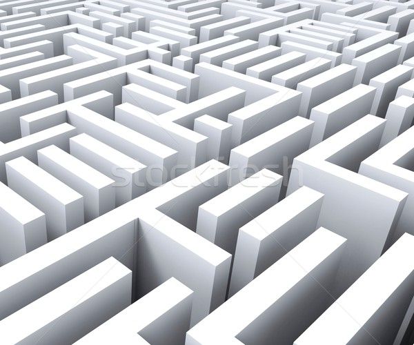 Labyrinth herausfordern Kompliziertheit verwirrend Puzzle verwechselt Stock foto © stuartmiles