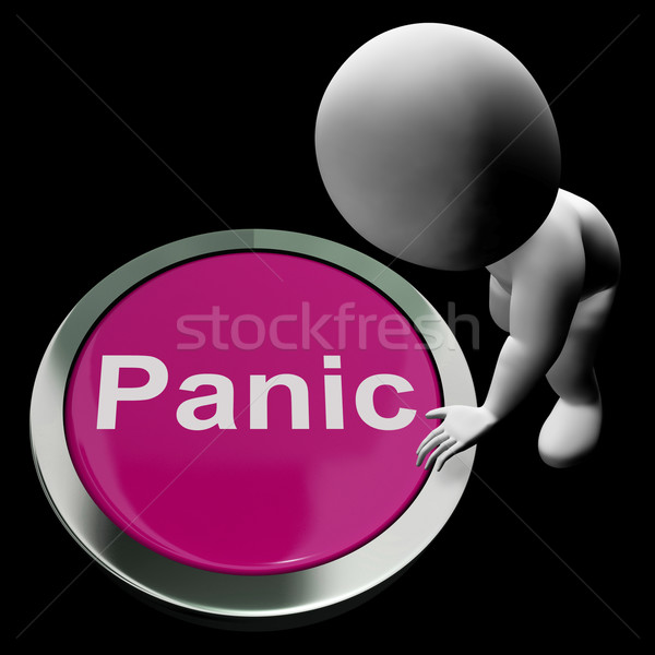 Panic Button Shows Alarm Distress And Crisis Stock photo © stuartmiles