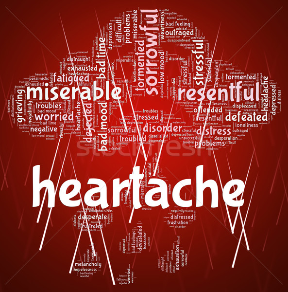 Herzschmerz Wort Agonie Trauer Not Stock foto © stuartmiles