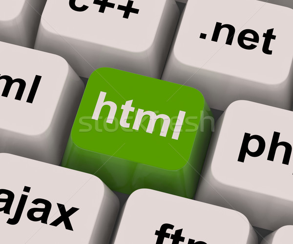 Html Key Shows Internet Programming And Design Stock photo © stuartmiles