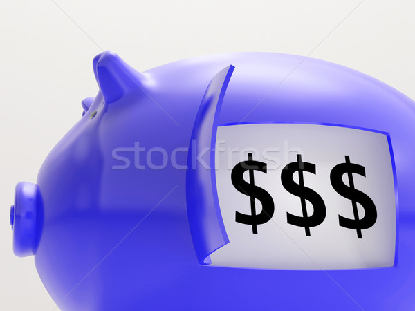 Dollars In Piggy Shows Monetary Profit Gain Stock photo © stuartmiles