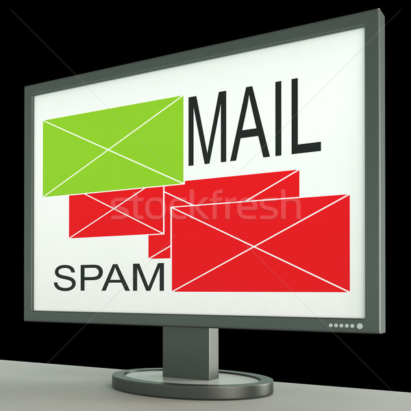 Mail And Spam Envelopes On Monitor Showing Rejected Stock photo © stuartmiles
