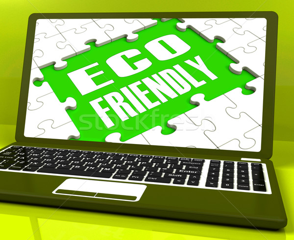 Eco Friendly Laptop Shows Green And Environmentally Efficient Stock photo © stuartmiles