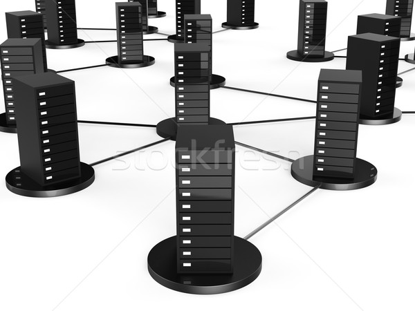 Hálózat számítógép raktár globális kommunikáció számítástechnika technológia Stock fotó © stuartmiles