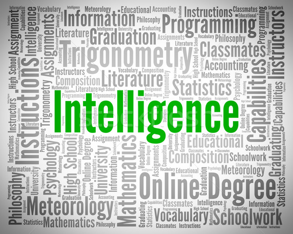 Intelligence Word Indicates Intellectual Capacity And Acumen Stock photo © stuartmiles